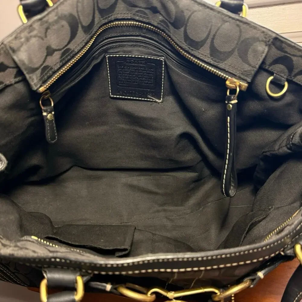Vintage Coach Hamptons Black Signature Carryall Tote Bag Creed 10537 2007